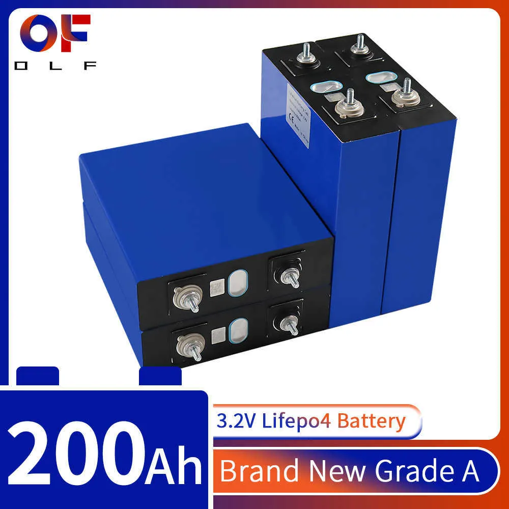 3.2V 200AH LifePO4バッテリー充電式リチウムリン酸DIY細胞12V 24V 48Vソーラーキャンプ用ホームボートゴルフカートRV