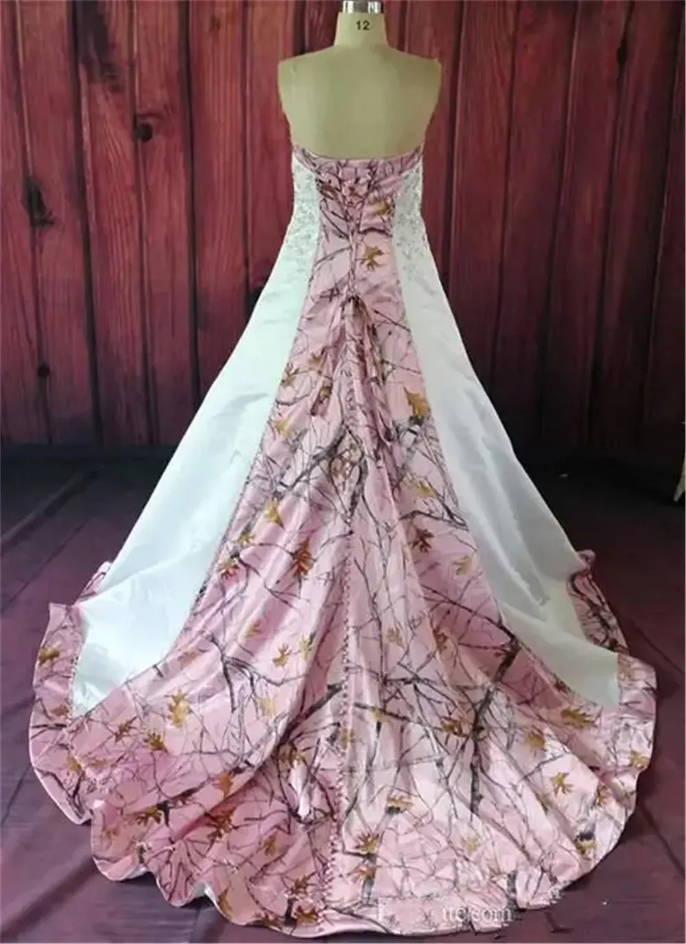 pink camo wedding dress Amazon.com: YINGJIABride Muddy Camo and Lace Wedding Dresses Long Dance Reception Prom Dress Black Size 2: Clothing, Shoes & Jewelry