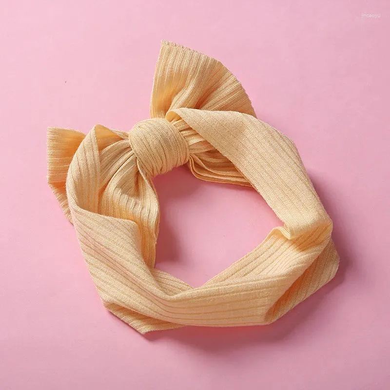 Hårtillbehör Ribbed Bow Baby pannband för flickor Kids Knit Turban Infant Headwrap Super Soft Hairband Toddler Bandage