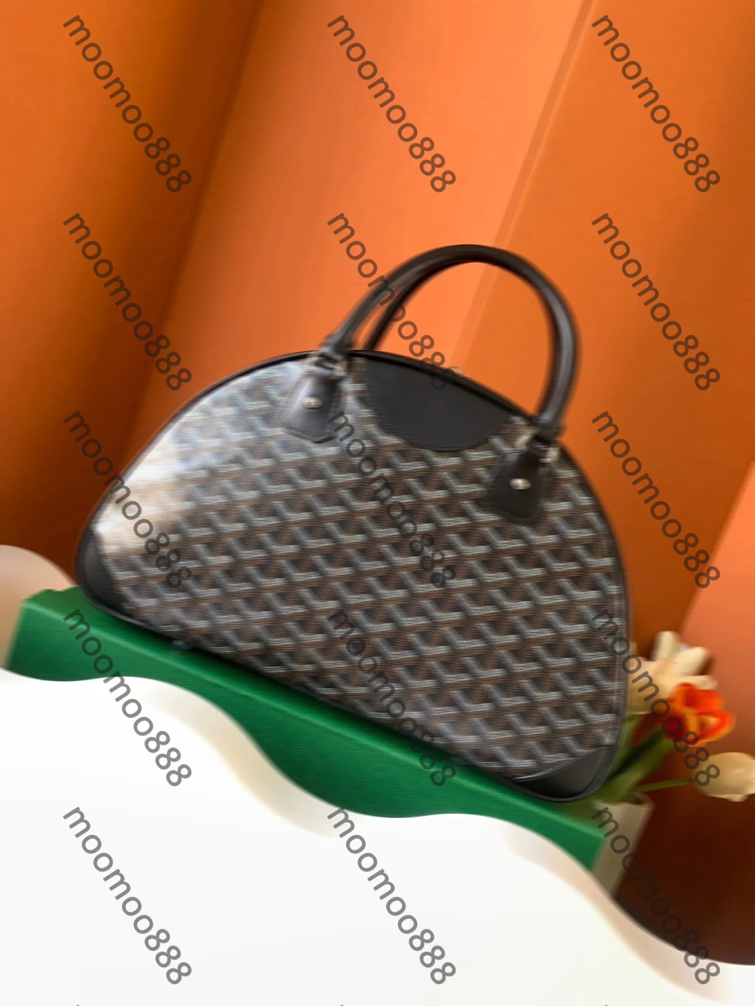 Designer Calfskin And Canvas Bowling Bag With Top Handle And Zipper 12A Mirror Quality Small Large 2 Sizes Black Alma Pm Shoulder Strap From Moomoo888 279.28 DHgate.Com