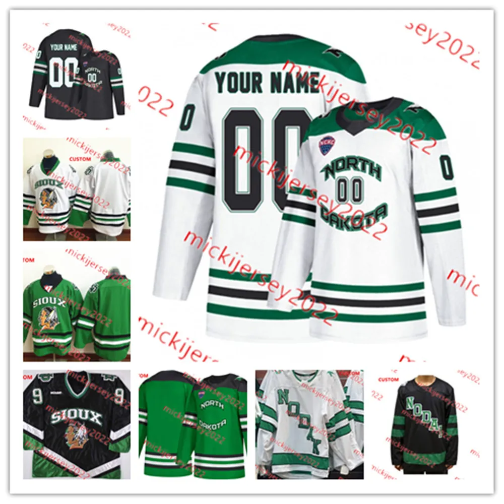 North Dakota Fighting Hawks Hockey Jersey Griffin Ness Carson Albrecht Matteo Costantini Nick Portz Ben Strinden Owen McLaughlin Jackson Kunz North Dakota Jerseys