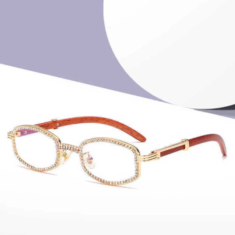Modische Luxus-Sonnenbrille für den Außenbereich, exquisite Handkette, flaches Netz, roter runder Rahmen, personalisiertes Spiegelbein aus Holzmaserung