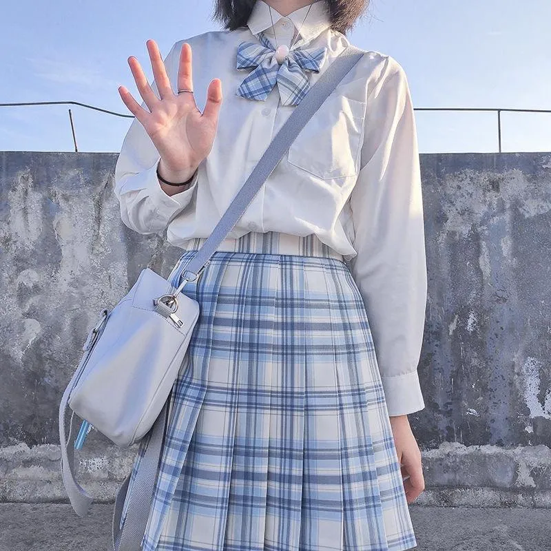 Spódnice japońska mundurek żeńska spódnica harajuku kawaii plus size ulzzang w kratę a-line zwykłe preppy słodkie krótkie mini szkoła plisowana