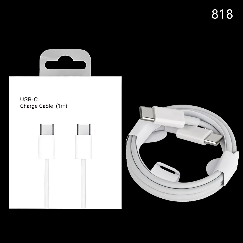 USB C To Type C Cables PD Fast Charging 18W 20W for smart phone Samsung S21 S20 Note 20 Quick Charge 4.0 3ft 6ft Charger Wire with Retail package 818D