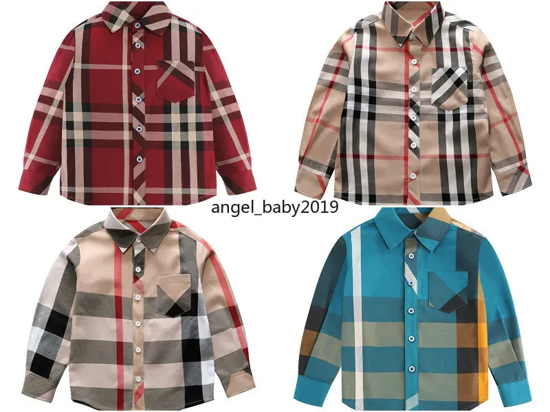 Hotsell Baby Boys Shirts Long Sleeve Classic Plaid Lapel Toddler Casual Tops Gentleman Shirt Kids Classic Blouses 2-8T