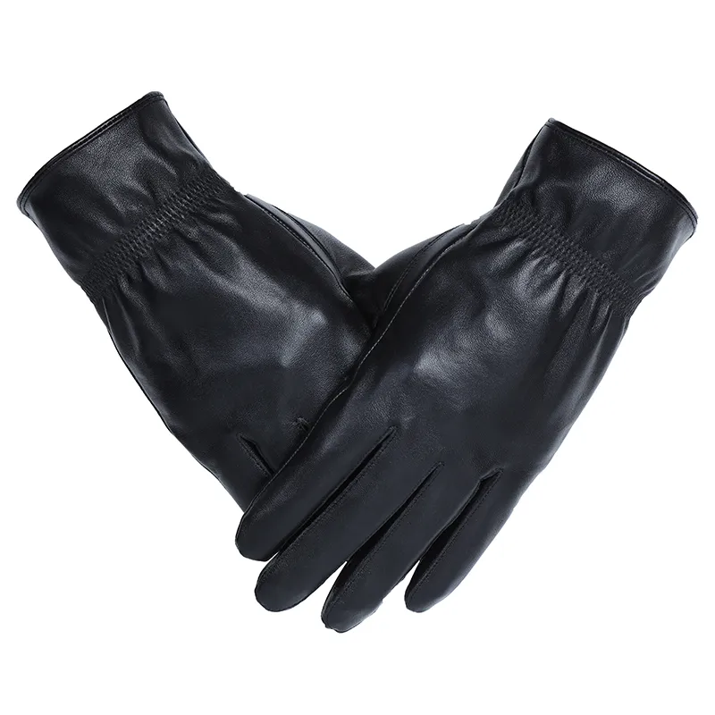 Fünf-Finger-Handschuhe Herren-Lederhandschuhe, eng anliegende Lammfell-Fahrhandschuhe