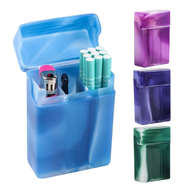 Divisorio Portasigarette in plastica bicolore Accessori per fumatori Porta tabacco portatile Custodia Flip Cover Box Guscio protettivo innovativo