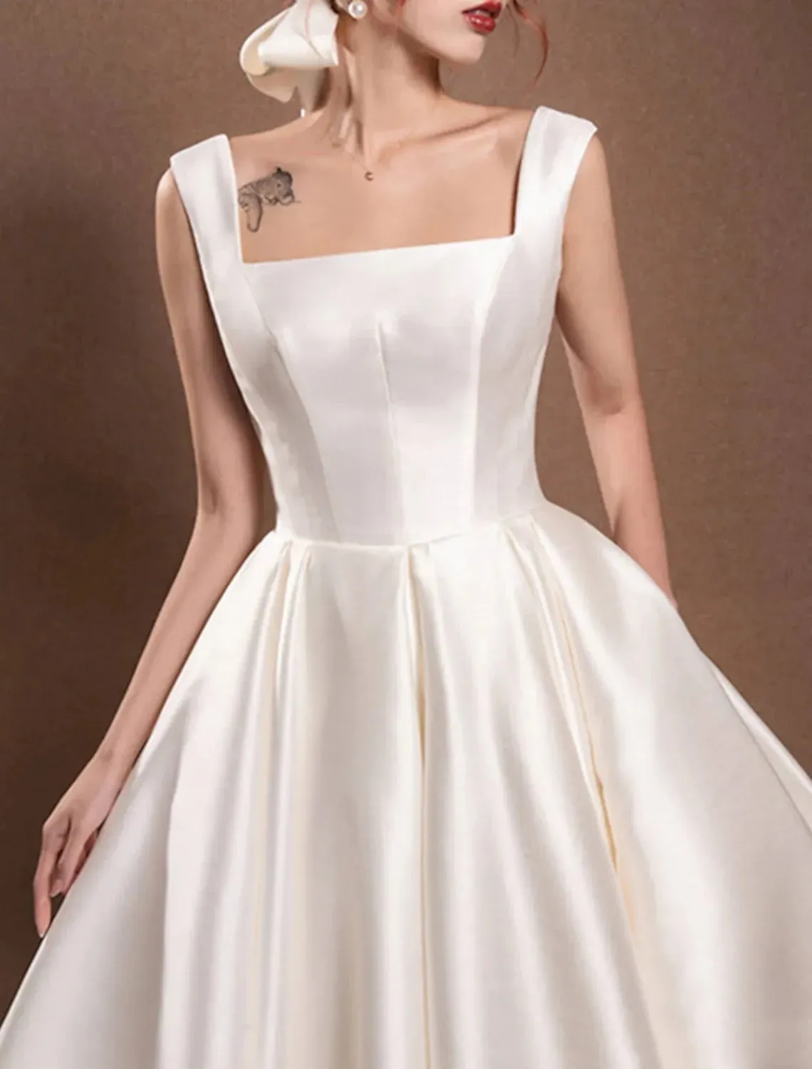 sachin and babi light blue dress Women'* Dress, French Deep * Short Back Long Sleeveless Satin Dress, Ball  Gown, Bridal Wedding Dress, Elegant Women'S Dress main image 1