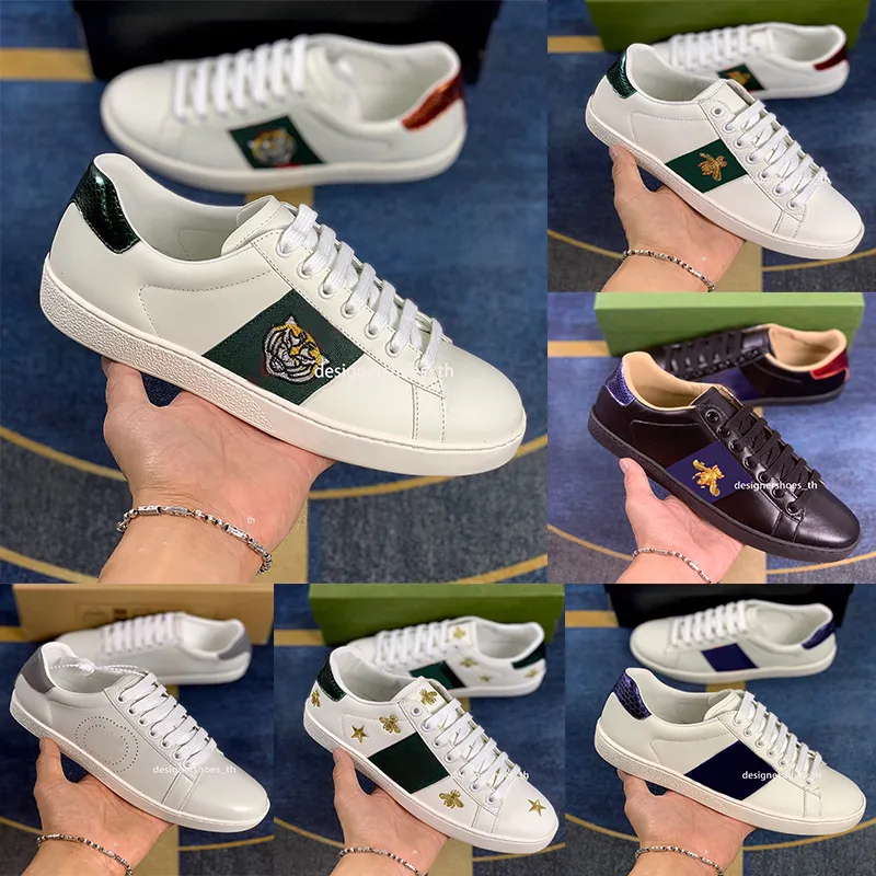 Scarpe firmate Bee Ace Sneakers Basse Scarpe da donna da uomo Tigre di alta qualità ricamata Nero Bianco Strisce verdi Sneakers da passeggio 35-48