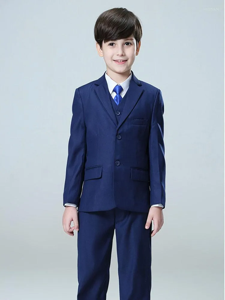 Men's Suits Spring Autumn Formal Boys Suit Sets Kids Party Host Wedding Clothes Wholesale Clothing Coat Pants Vest 3 Piece Set