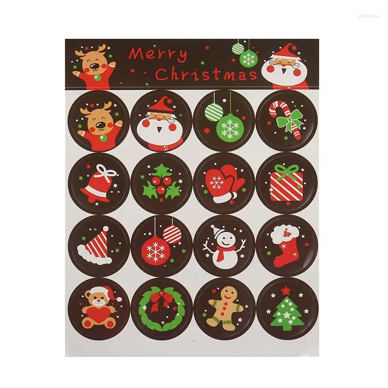 Cadeau cadeau 10 feuilles Joyeux Noël Série Motif Autocollants Pour Enveloppe Sceau Étiquettes Emballage Décor DIY Étiquette De Cuisson