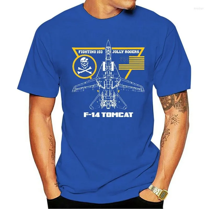 Camas de camisetas masculinas 2023 F-14 Tomcat Fighting 103 Jolly Rogers Esquadrão dos EUA T-shirt Aviation Chegada Men Summer Summer Trendy Hip Hop Top