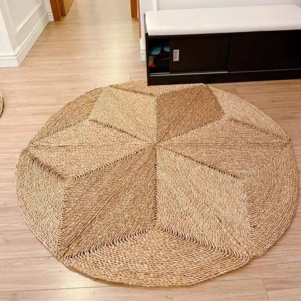 Handmade Natural Seagrass Corn Husk Rug Perfect For Home Rattan Wall Decor From Handipassion, 3