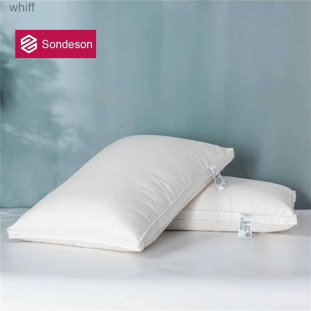 Подушки для беременных Sondeson Sleep Gift Подушки из 100% гусиного пуха Подушки для шеи для сна Постельные принадлежности 3D Стиль Подушка для королевской кровати белого цвета из хлопка L231106