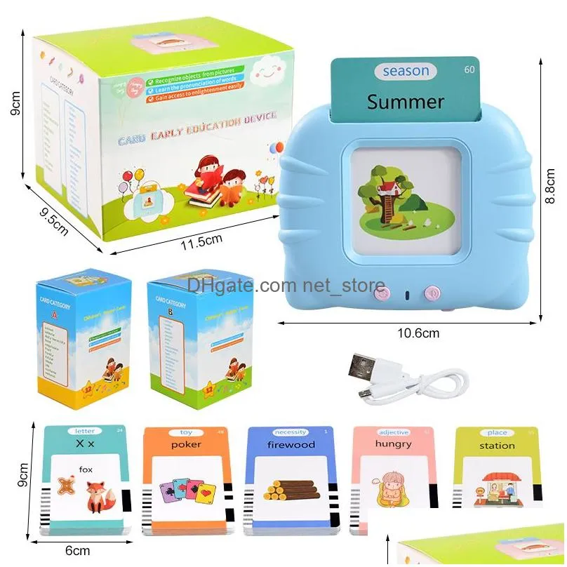 Dictionaries Translators Learning Toys Educational Kid English Toy Talking Word Flash Card Hine Garten Electronic Book Toddler Rea Dhhio