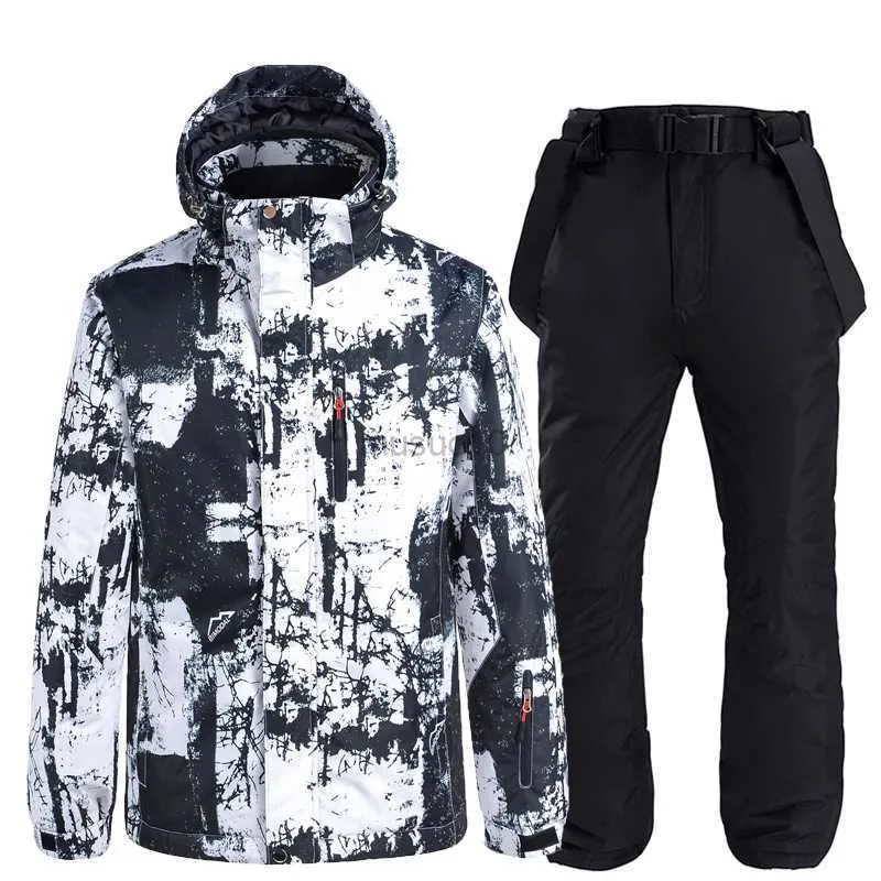 Other Sporting Goods Waterproof Snow Suit Sets for Men Ski Jacket and Bibs Pant Outdoor Clothing Winter Costume Snow Wear 10k -30 New Brand HKD231106