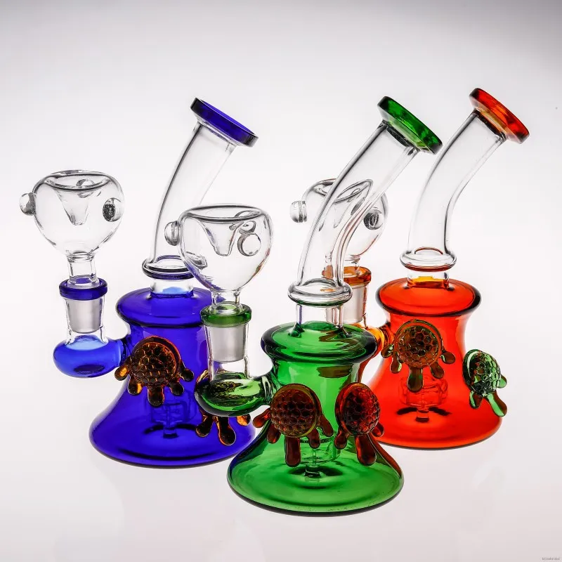 Färgglada Cheech Glass Hookah Bong Concentrate Oil Rigs med Diffused Showerhead Perc Bubber Water Pipe med 14 mm fog