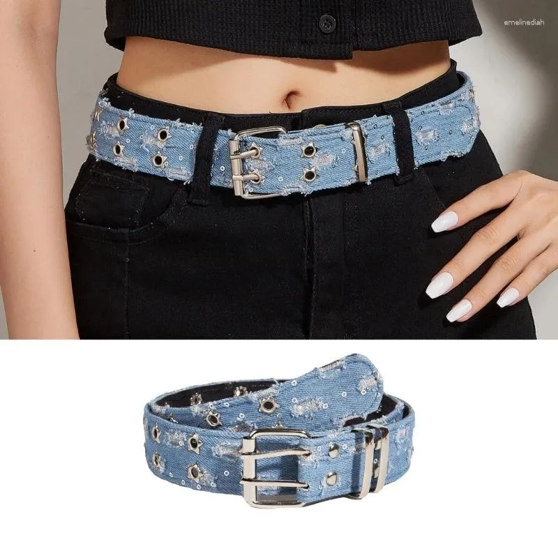 Belts Fashion Teens Double Pin Buckle Belt Adjustable Waist Straps For Dresses Shirt