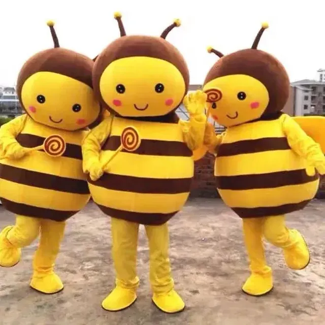 2024 Halloween Little Honey Peak Bee mascot Action Figure Costume Little Bee Cartoon Action Props Adult Walking Prop Suit