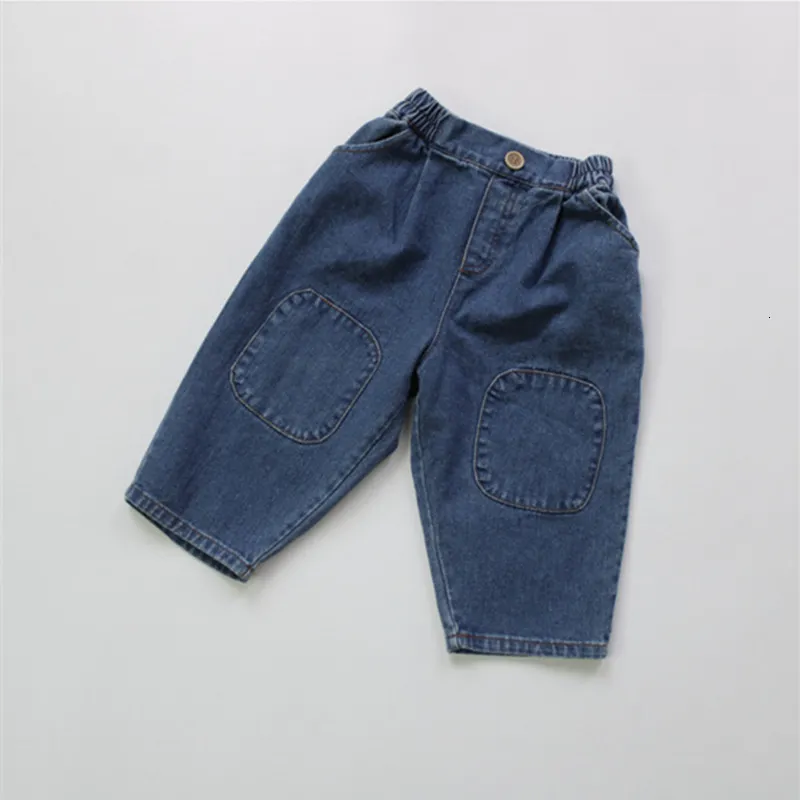 Jeans Herbst Kinder Denim Hosen koreanischen Stil Retro-Patch Baby Boy Casual Jeans Kinderkleidung 230406