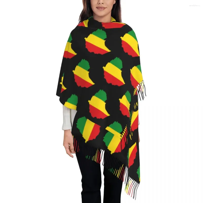 Lenços bandeira da Etiópia Trassel Lenço Mulheres Mulheres Curdistão Shawls envolve Lady Lady Winter