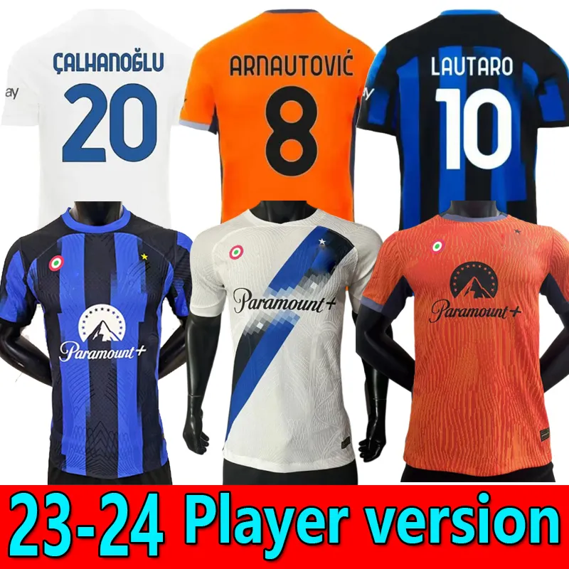 player version LAUTARO LUKAKU Soccer Jerseys BARELLA CORREA INTERS DZEKO GIROUD MILANS THEO BRAHIM 23 24 Football Shirt 2023 2024 Uniforms Men Kids Kits Sets