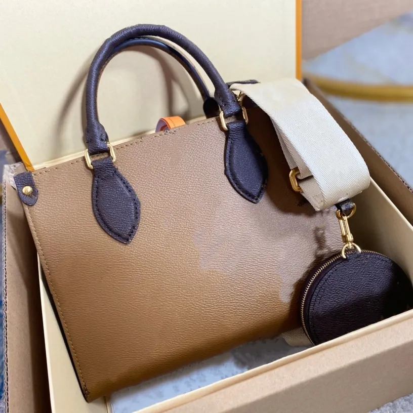 Sac de sac de fourre de haute qualité sac crossbody sac à bandoulière à la mode et en cuir réel fonctionnel grand sac à poignée de poche zippé à l'intérieur plat avec boîte-cadeau