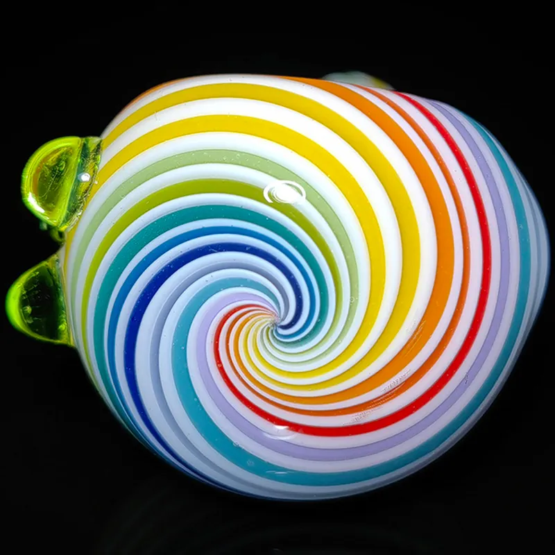 glass pipe 4.8 Inch Full Colored Dry Pipes Swirl Patterns Glass Sooon Pipe Blue Borosilicate Artwork Glass Smoke Pipes Handmade Glass Bowl Art