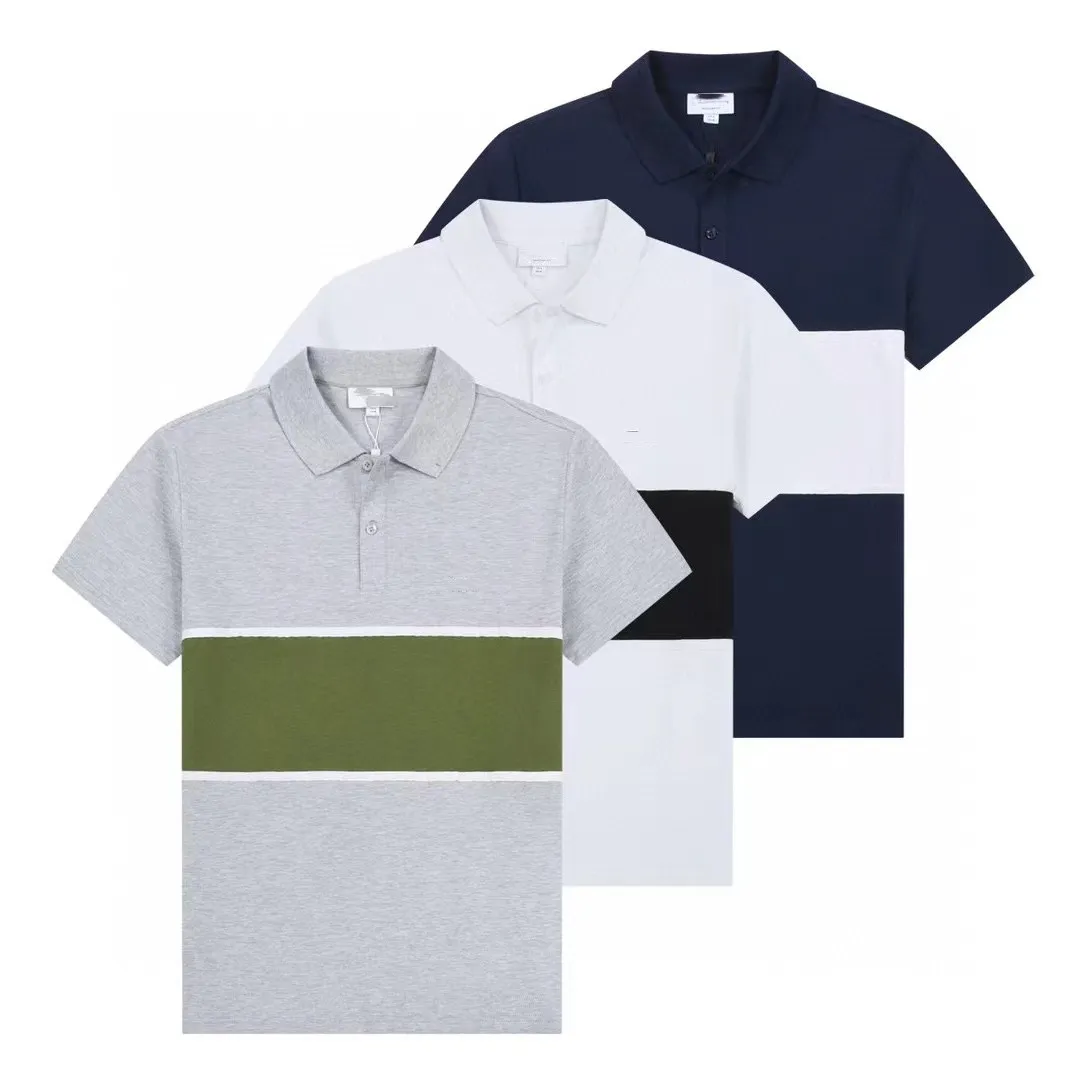 Designer Cotton Polo Shirt For Men High End Luxury Top With Lapel And Short Sleeves Fashionable
