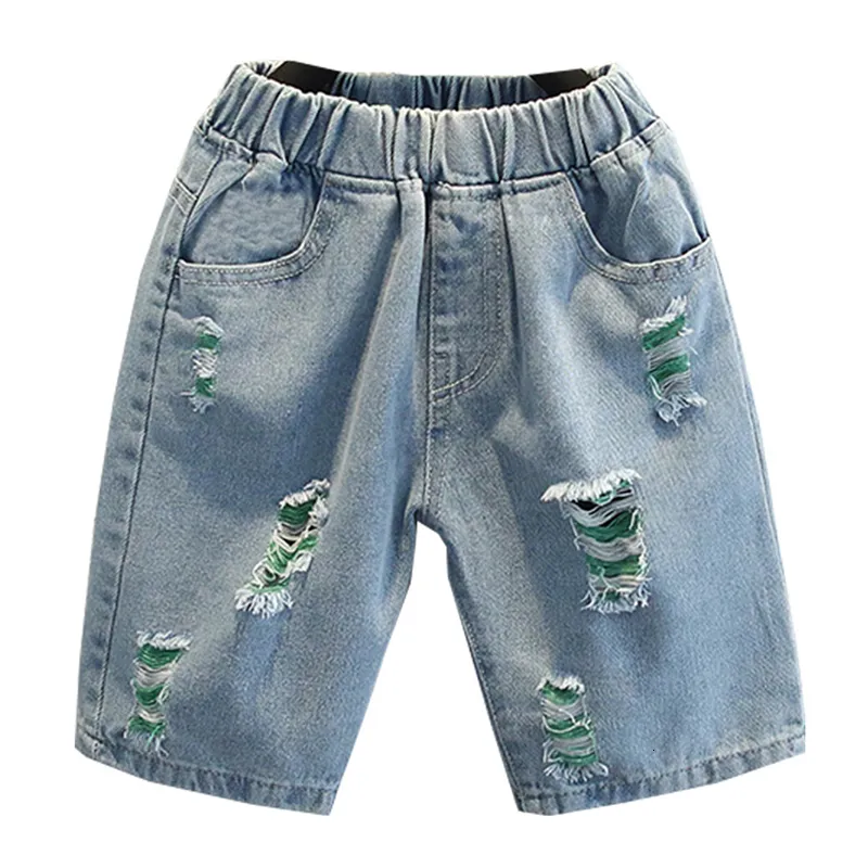 Jeans Jeans garçon déchirés à gros trous Jeans garçon Jeans été enfant Style décontracté Vêtements enfant 6 8 10 12 14 230406