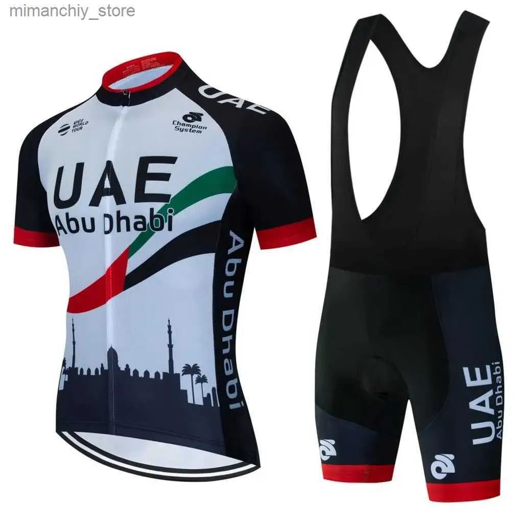 Cycling Jersey Sets UAE Cycling jersey Sets 2023 Men's Cycling Clothing Summer Short Seve MTB Bike Suit Bicyc Bike Clothes Ropa Ciclismo Hombre Q231107