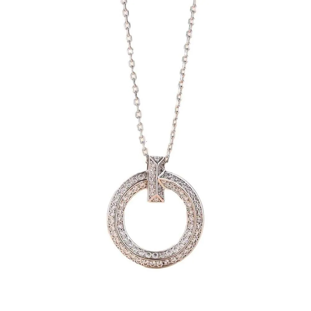 Ism halsband t familj t1 full diamant klassisk halsband hög upplaga seiko mode enkel lätt ins stil hänge pläterad i guld för kvinnor