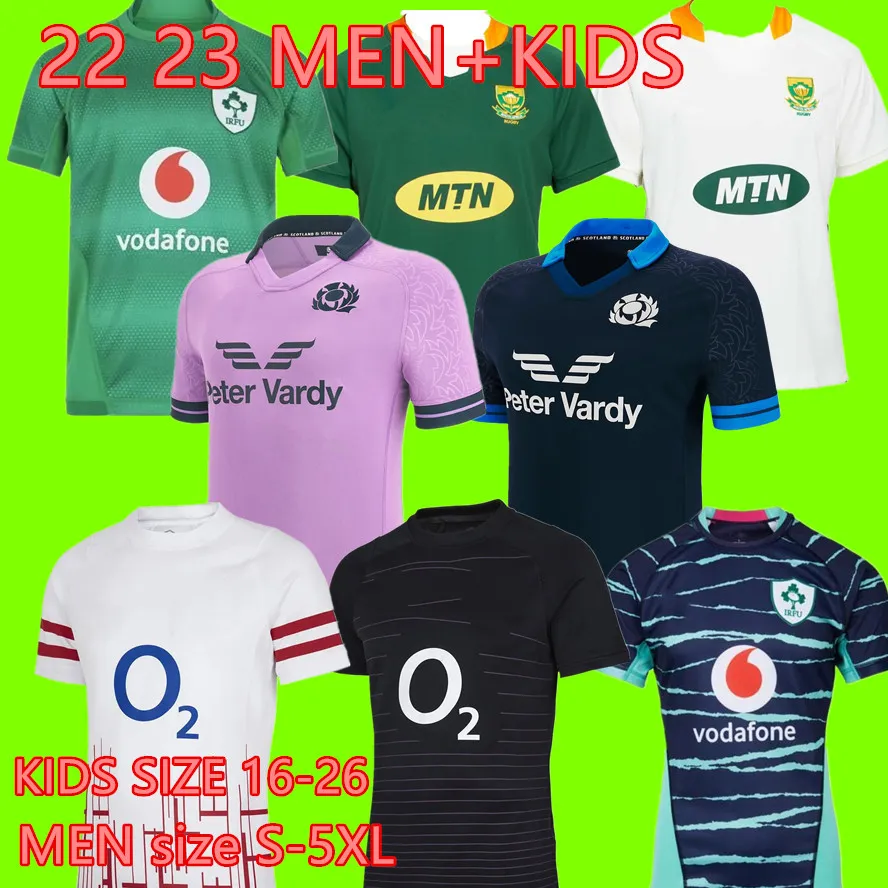 2023New Ierland Rugby Jersey Sweatshirt 22 23 Schotland Engelse Zuid -Engeland UK Afrikaans Home Away Men and Kids Kit Alternate Africa Top