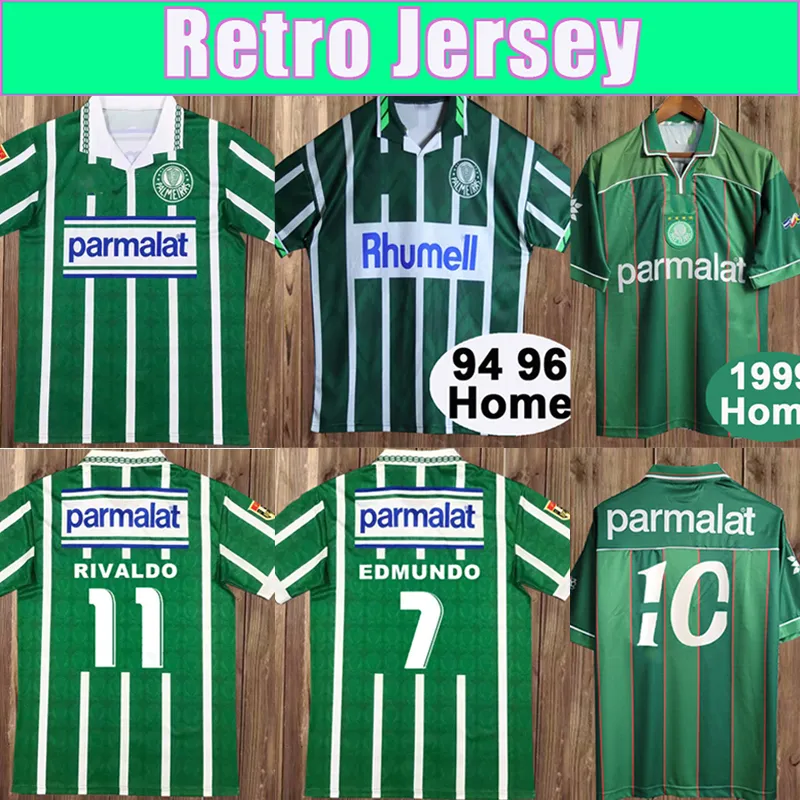 93 94 Palmeiras R. CARLOS Retro Futbol Formaları 1996 EDMUNDO Erkek ZINHO RIVALDO EVAIR Ev Yeşil Futbol Formaları Erkek Üniformaları Kısa Kollu