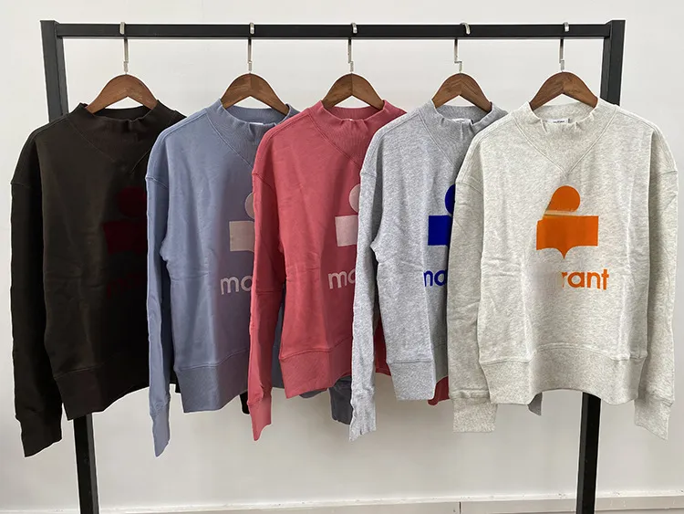 Marka Kadın Sweatshirts Klasik Logo Akın Baskı Ayakta Yaka Pamuk Uzun Kollu Kazak Avrupa ve Amerika