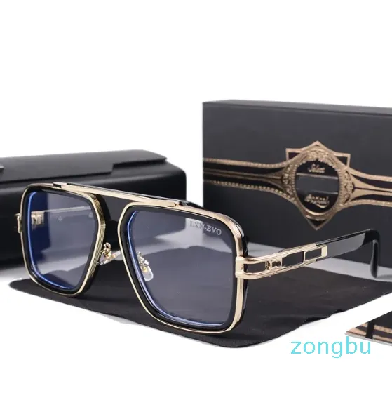 Mannen Vintage Pilot Zonnebril vierkante Dames Zonnebril Modeontwerper Shades Luxe Gouden Frame Zonnebril Gradiënt