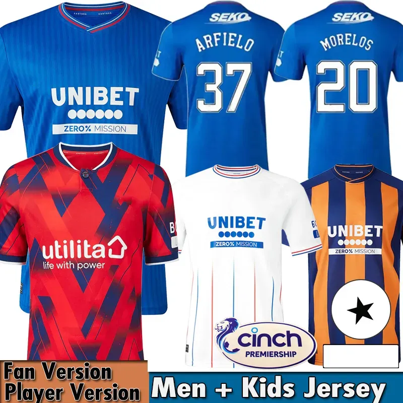 23/24 Rangers Soccer Jerseys Fc Kid Kit 2023 2024 Football Shirt Player Version Home Away Third 3rd Four 4th Geansaidhean Ball Coise