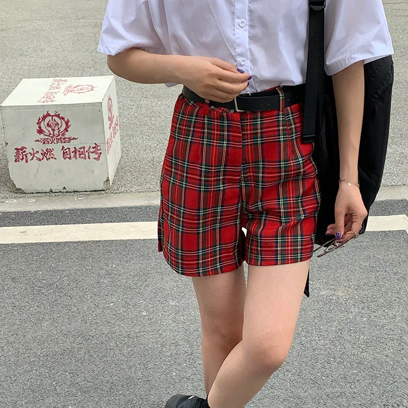 Sexy High Waist Red Plaid Summer Gingham Shorts For Women Casual Fashion With Gothic Girls From Kong003 37.72 DHgate.Com