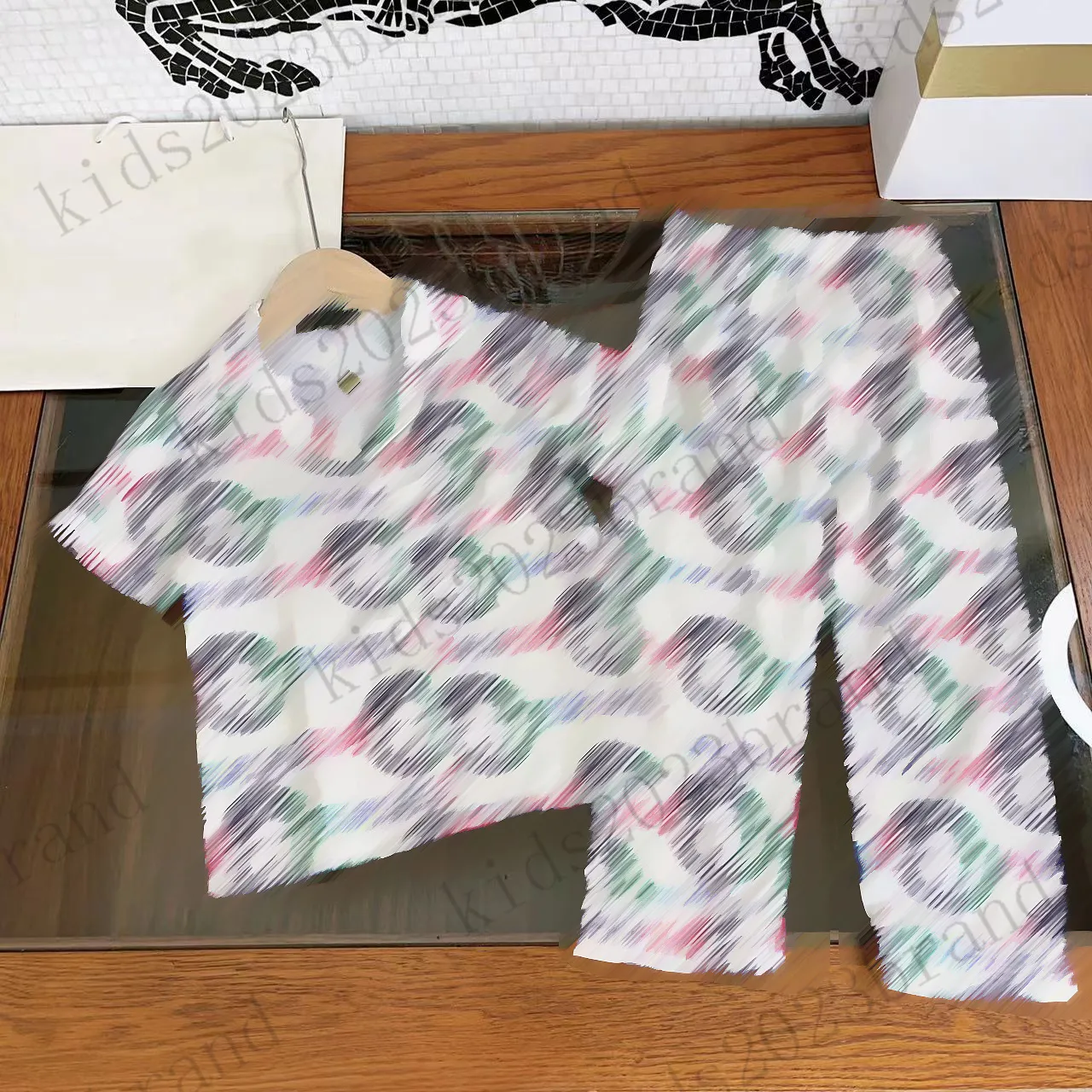 TIDE LUXURY designer kids Pajamas fashion children home wear pajamas sets children Silk satin fabric tracksuits high end boys tracksuit size 110 160cm