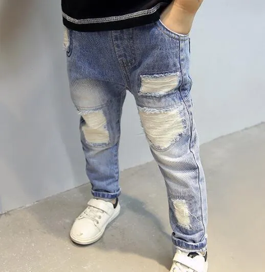 Jeans Boys' Jeans Loose Relaxed Spring Boys' Pants Children's Fashion Jeans Children's Clothing 4-14 Year Old Boys' Denim Shorts 230406