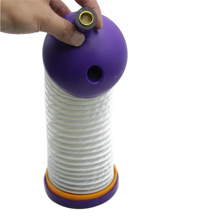 Dobrável fumando bong bong plástico portátil esticar lagarta shisha viagens bubbler tabaco tubo com caixa de cor flexível