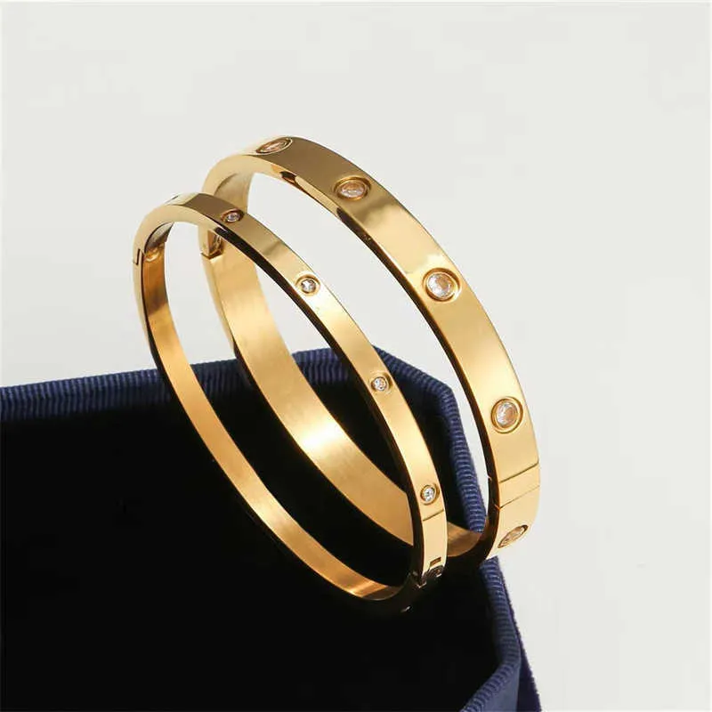 Kobiety mężczyźni złota bransoletka urok Bangle Designer biżuteria unisex moda klamra ze stali nierdzewnej bez śrub gwoździowych sezonowe 18 -karne diamentowe bransoletki tnx6