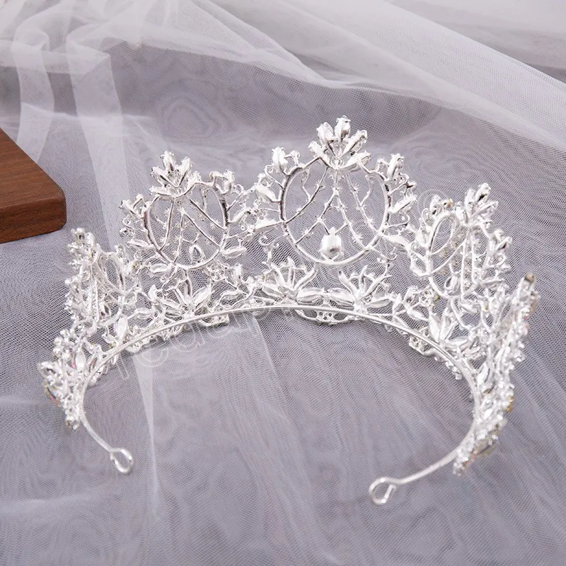 À la mode Baroque rose AB cristal diadème couronne femmes fête d'anniversaire nouvelle reine mariée mariée cheveux bijoux bandeau accessoires