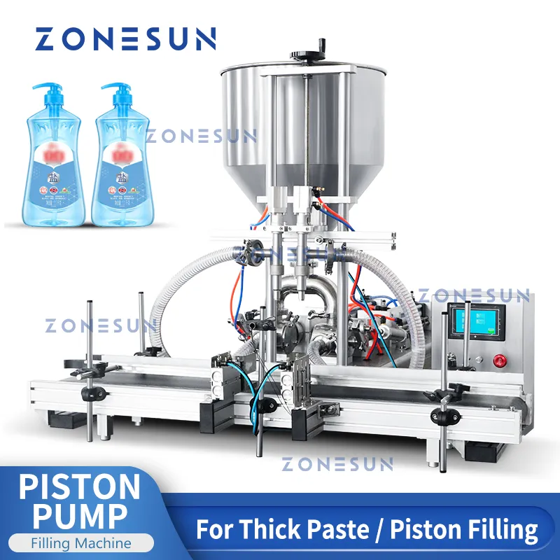 ZONESUN ZS-DTGT2 Automatische Marmeladen-Sauce-Füllmaschine, Honig, Erdnussbutter, Flasche, Schönheitscreme, Kosmetikpaste, Pneumatikzylinder