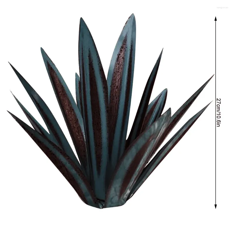 Garden Decorations 9 Pcs Agave Leaves DIY Iron Art Plant Decorative Statue Home Decoration For Lawn Outdoor Accessories Silver