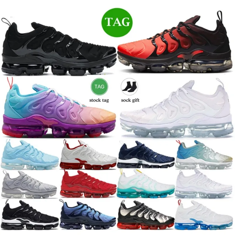 Tn Plus Vapour Max Plus Running Shoes Maxs Triple Black Crimson Gradient White Platinum Photo