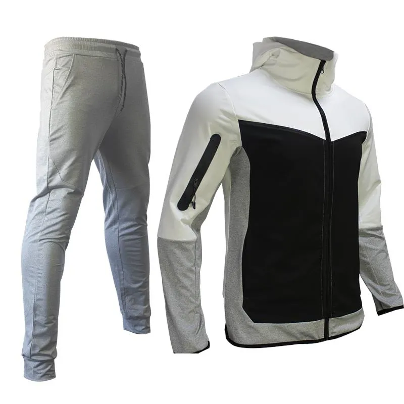 Sport trainingspakken en herfst lange mouwen met volledige set Heren eenvoudige slim fit jas met capuchon Broek Kleur vest met capuchon Los pak heren hoodieset