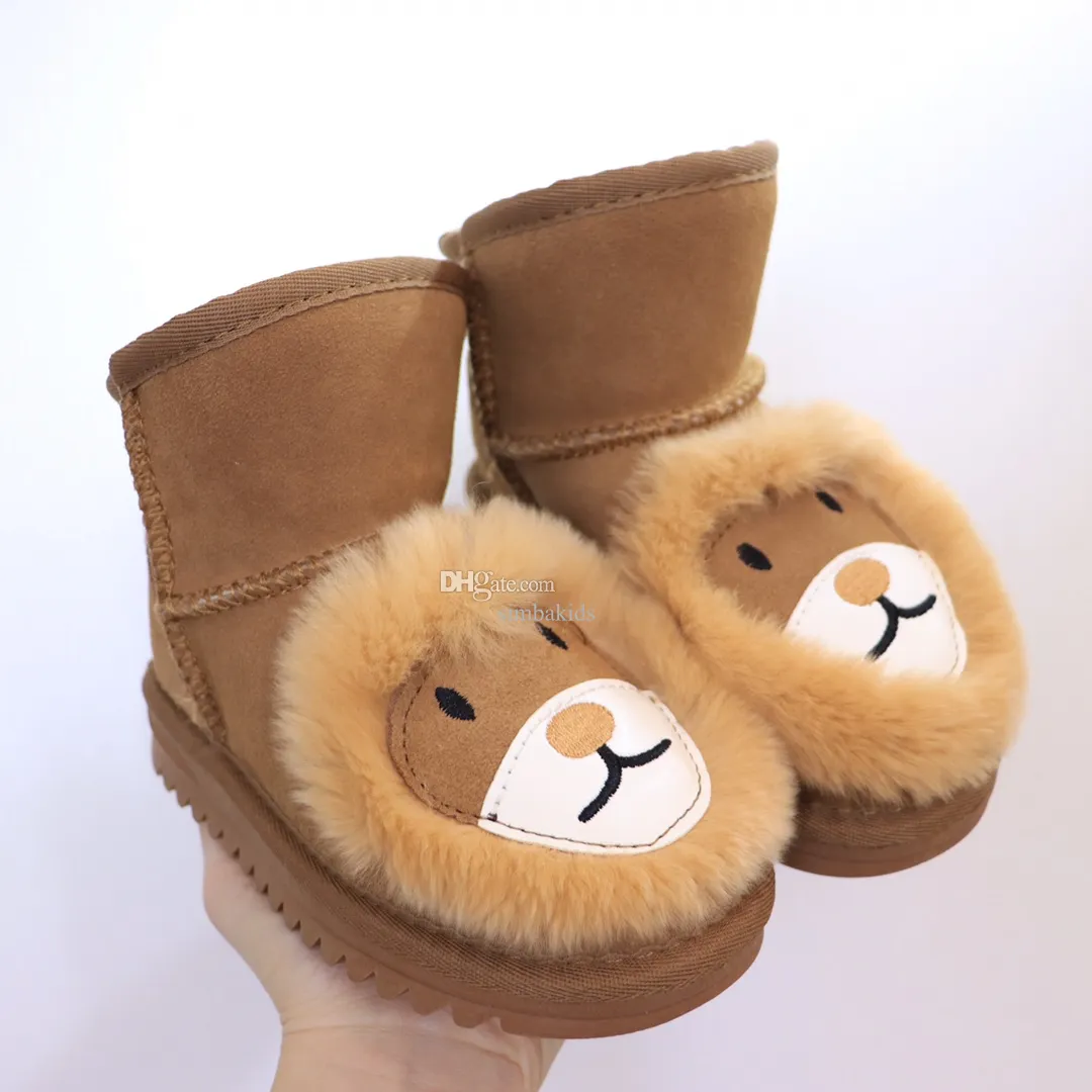 UG2023Animal World Kinder-Schneestiefel, wasserdichte Kinderschuhe, Winter, Plus-Plüsch-Kinderschuhe, Größe 25–35, Jungen und Mädchen, Weihnachtsgeschenk, Simbakids