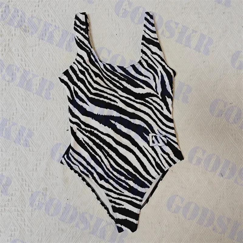 Zebra Patternwarwarwear feminino Uma peça de maiô de maiô Logotipo de biquíni traje de banho de verão para mulheres