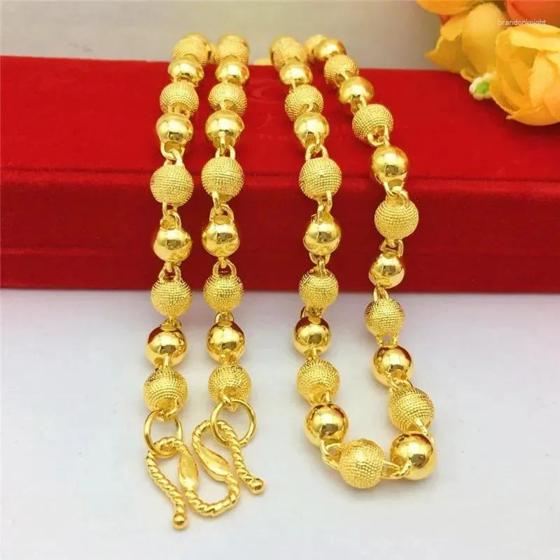 Cadenas NareyoLuxury 18k Collar de oro para hombres Grueso Amarillo Boda Compromiso Aniversario Perlas Cadena Joyería Regalos